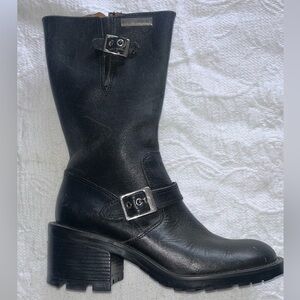 Harley Davidson Women’s Leather Riding Boots Zipper Non Slip Sole Black